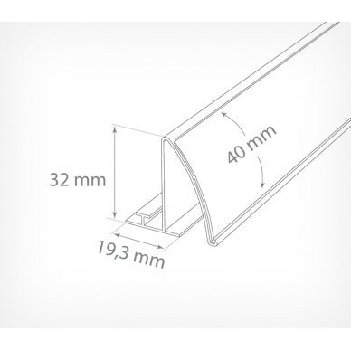 '-Reklaminė juosta pertvarėlių tvirtinimui lentynoje PRO40 1