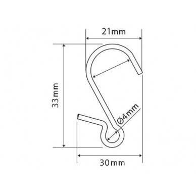 '-Specialios S formos kabliukas STRIPE-HOOK 1